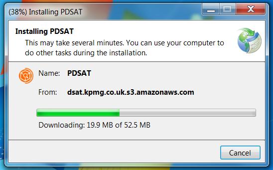 As soon as the install is complete, PDSAT will automatically begin to open.