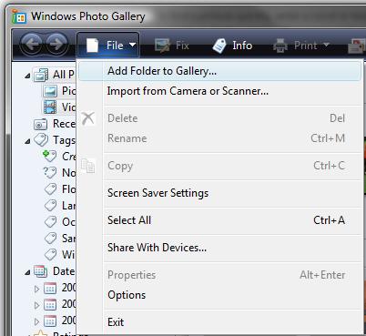 Creating a slide show is quite easy Simply add a folder to the