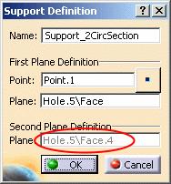 you select another point (or define one if necessary by clicking the button). the second plane is already defined.