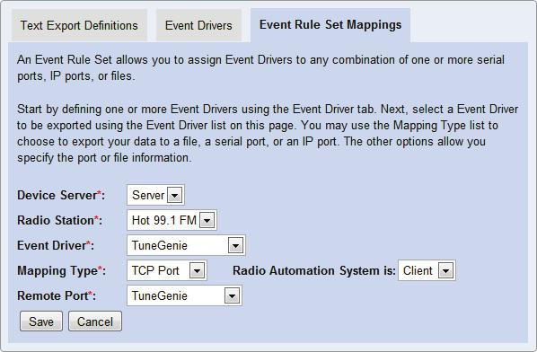 1 Click on the Event Rule Set Mappings tab. Click the Map Event Rule Set link.