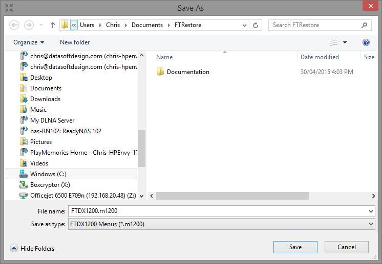 By default, files will be saved in a folder called FTRestore under the