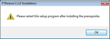 If the correct version (or later) of the framework is installed, the installation program will continue at step 9. 4.