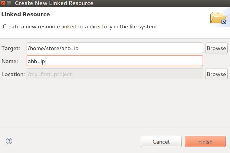Right click on Project > New > DVT Linked Resource, specify the target location and linked resource name