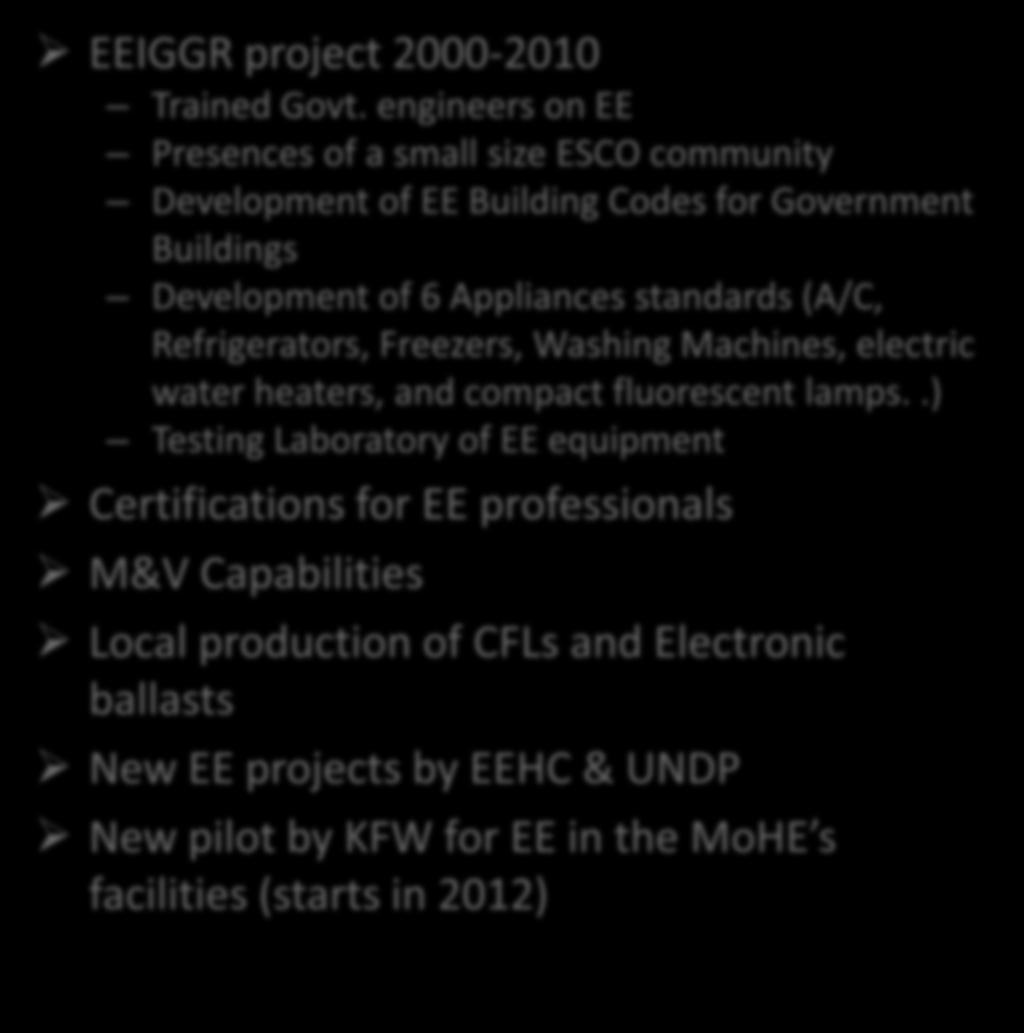 Achievements and Existing Opportunities to Promote EE in the Govt.