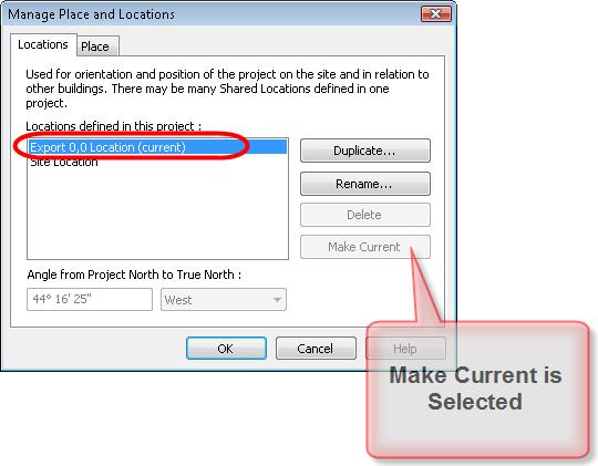 If the coordinates have been acquired from a CAD or Revit file, or if the Shared Coordinates have been established, the information for those shared coordinates will be kept in this Internal location.
