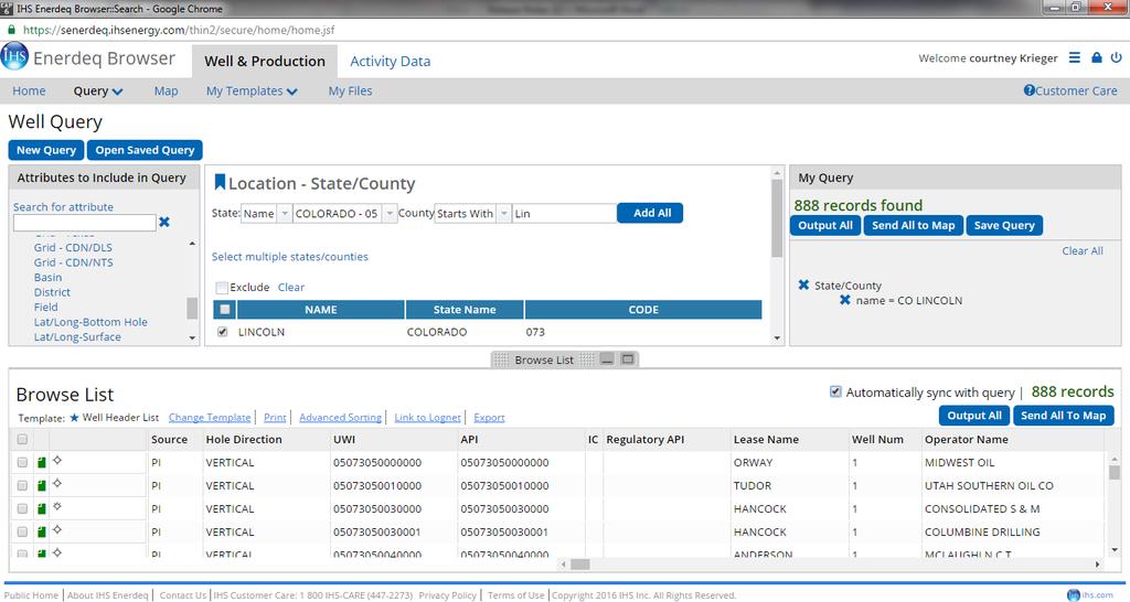 Query/Browse List Update Based on Customer feedback, the new display combines the current Query panel along with a Browse list that will display the results of the query all on the same page.