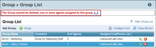 Deleting a Group Deleting a group with assigned members requires you to reassign the members of the group to another group. To delete a group: 1. Select a group, and click.
