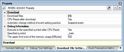 [Download File Settings] tab This tab is used to display the detailed information categorized by the following and the configuration can be changed. For details on the download function, see "2.
