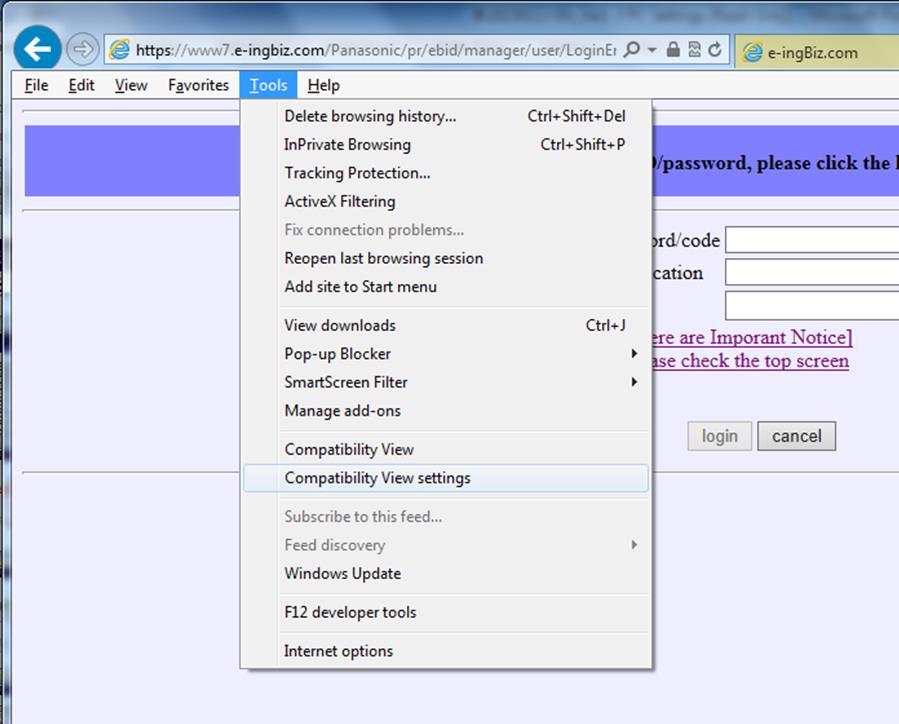 2. Internet Browser Settings Compatibility view settings 8/16 2
