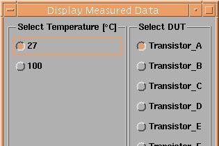Prompt dialog for synthesizing measurement data This synthesized data uses the voltages set on the Measurement Conditions form to generate measurement data from a known set of SPICE parameters.