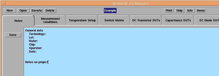 After you have double clicked the icon, the GUI window of the BSIM4 Modeling Package (Figure 1-2) comes up on your screen. Figure 1-2. Part of Graphic User Interface of the BSIM4 Modeling Package.