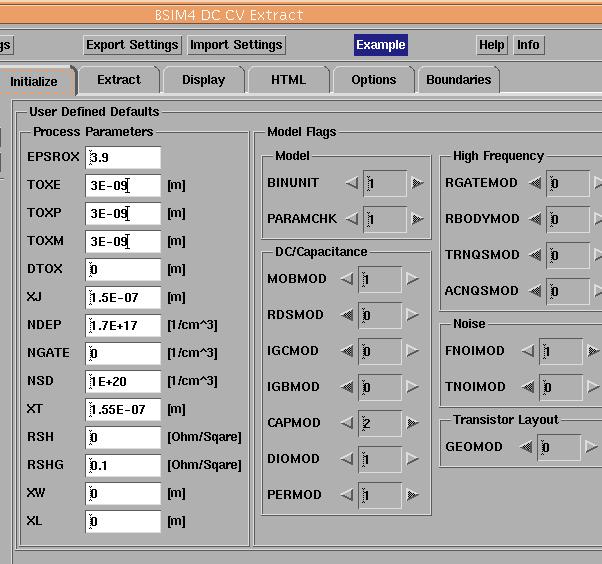 Figure 1-46. Initialize folder to set initial conditions for extraction To the left of the form, you ll find buttons to Reset Model Parameters to known states.
