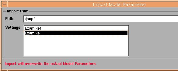 There is a button provided for Import of parameters, e.g. from an earlier project.