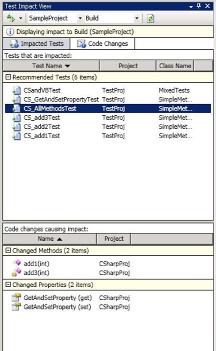 Visual Studio Team System 2010 Feature Highlights Identify the Test Impact As developers make changes to code, it s critical for them to effectively test their changes not only to prove the new code