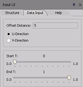 User Guide Page 89 of 121 Icon access: Tabtoolbar -> Edit -> Function: create two isocurves (1)Access Offset Iso Curve (2)Select surface (3)Input the offset distance either along U direction or V