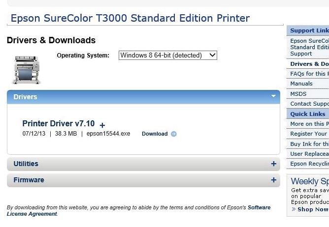 FIGURE 4 5) Click on the Download that is associated with the Printer Driver only (Not the Drivers and Utilities Combo Package) (see FIGURE 5).
