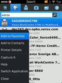 Search Enter text in the search bar to find a printer. The selection method is configured by your company. For example, you could search by device name or, perhaps, model name.