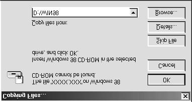 5. Follow the instructions on the screen. Depending on your system, you may be asked to insert the Windows 98 CD-ROM.