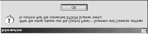For Windows Millennium Edition, 98, and 2000 users: The information dialog box