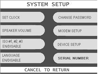 Section 3: Programming 3.3 THE SYSTEM SETUP MENU 3.3.1 SET CLOCK The Set Clock menu allows you to set the clock built into the ATM to the appropriate date and time.