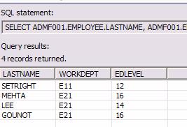 Execute and Parse within SQL Wizard Execute the built statement Results shown after