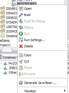 Build and Build for Debug Build for Debug and Debug not Available for z/os Build messages 21 Build - deploys the SP to the current server using the options set during the creation.