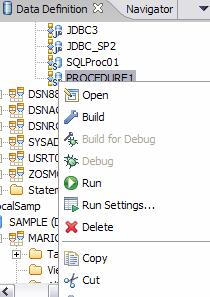 Run Settings, Delete, Copy/Paste Removes SP from Project; does not issue a Drop from the Server Copy SP from one