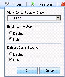 4. To see the filtered files, click OK. 3.4 Restoring Email Items and Files You can use the Mimosa Archive SSR Client to restore deleted email items and files.