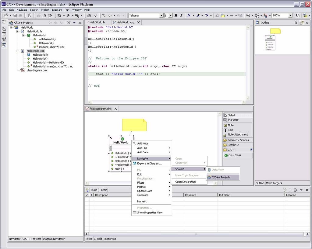 Key Feature: C++ Development Environment Perspective for C++ Development C/C++ project hierarchical tree view C/C++ editor