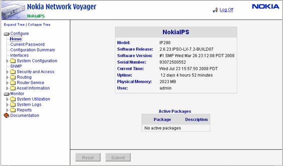 Step 3 Log into Nokia Network Voyager After the appliance reboots, you are ready to continue configuring it by using Network Voyager.