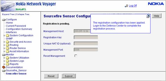 Step 7 Set Up Management by the Defense Center To configure management by the Defense Center, you must specify the management interface to use, the IP address of the Defense Center, and provide