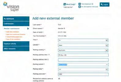 Complete all required details for the add new external member screen.