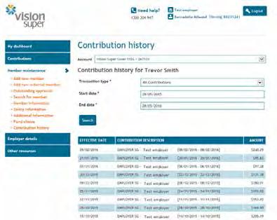 Employer Online. To navigate to the contribution history screen search for the member and select their name from the list, click the contribution history hyperlink in the left hand menu.