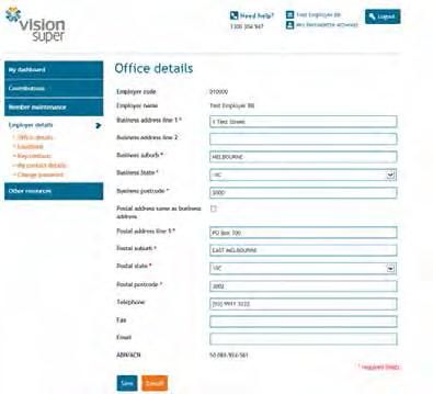Employer details Maintain office details To view the office details for your employer select the employer details icon from the landing page.