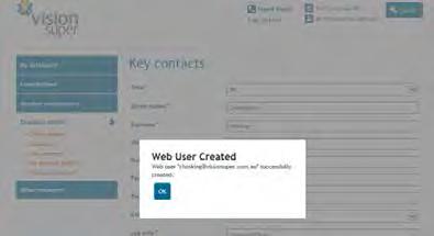 Enter all required data, click the create web user box and click