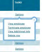 If the employee is a Vision Super member the tasks column will contain several options to choose