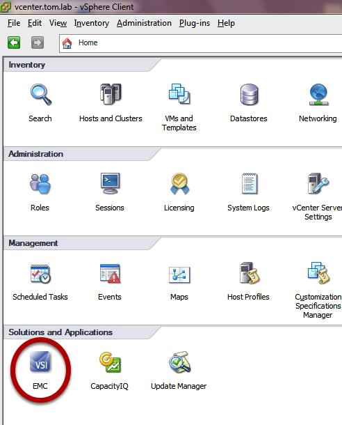 Open the vsphere Client Connect to vcenter and go to the Home