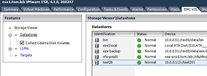 Go to the Hosts and Clusters View Go to the EMC VSI tab Highlight one of
