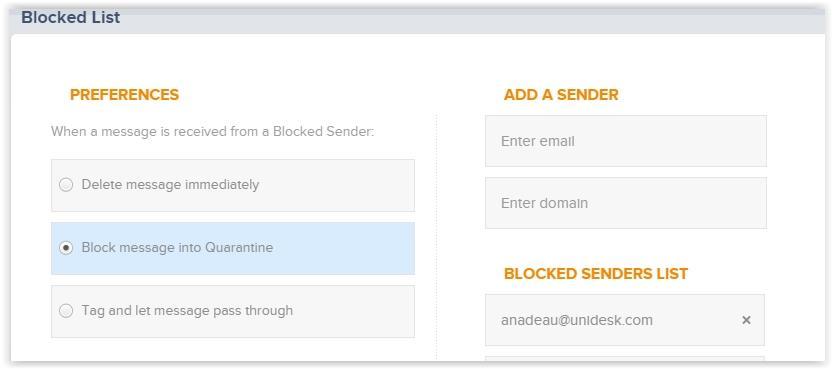 Adding Addresses to Your Blocked List From the button bar, choose