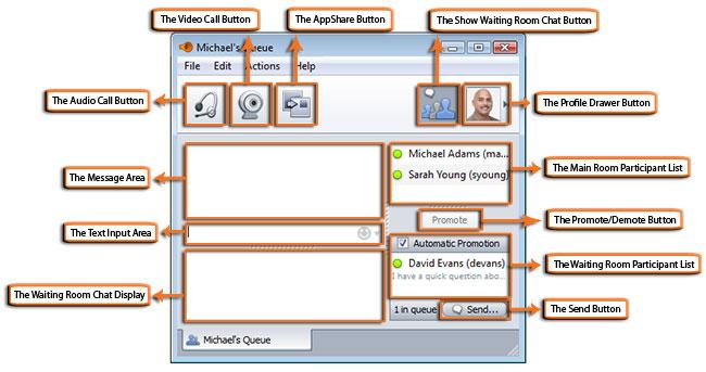 The Queued Chat Owner Window The Queued Chat Owner window is the view that the owner of a Queued Chat always sees.
