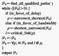ALTRA-2 algorithm // In line 4, for delay-favored algorithm, Path# 3 would be chosen // In line 7, critical_link