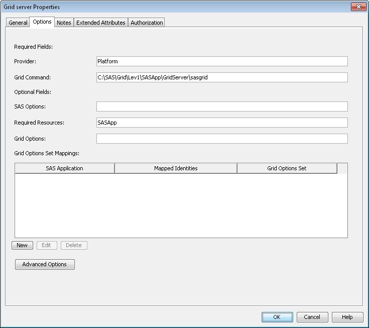 Working with Grid Options Sets 33 3. Click New to display the Grid Options Set Mapping Wizard dialog box.