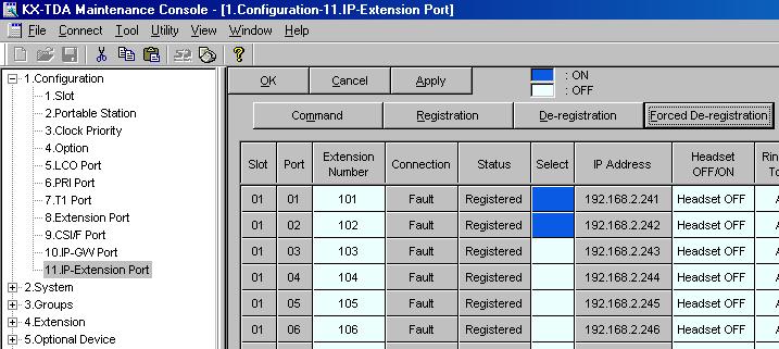 Once the IP-PT is successfully de-registered, the status of the IP-PT will update to show "None".