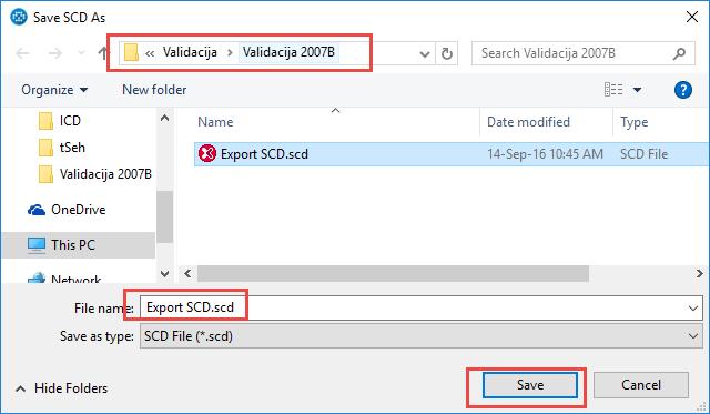 Click on Export SCD (Edition 2) or Export SCD (Edition 1) on the Import/Export tab or Engineering Process tab on the Ribbon.
