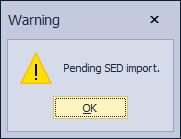Pending SED import can be cancelled by clicking on Reset checked-out IEDs. In a dialog Export SED a user chooses which IEDs to export with engineering rights (fix or dataflow).