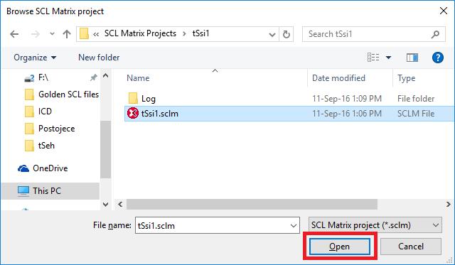 3. Select an SCLM or ZIP file and click on Open.