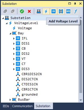 5.3. Substation The substation tab displays the complete substation structure of the project.