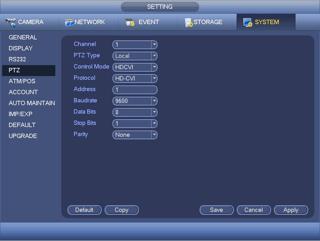 4 Menu 4.1 HCVR Settings This HDCVI camera series can adjust OSD menu via coaxial control.