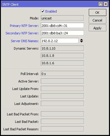 NTP NTP client supports both IPv4 and