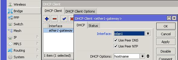 IP DHCP Client 24 B Set DHCP client to